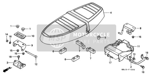 77302GB0900, Rubber, Seat Bracket Moun, Honda, 0